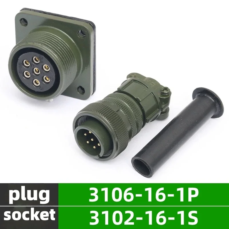16SL military standard connector ML5015 cable aviation plug socket 16S-1S 3106A3108A3102A 7P male-female threaded connection