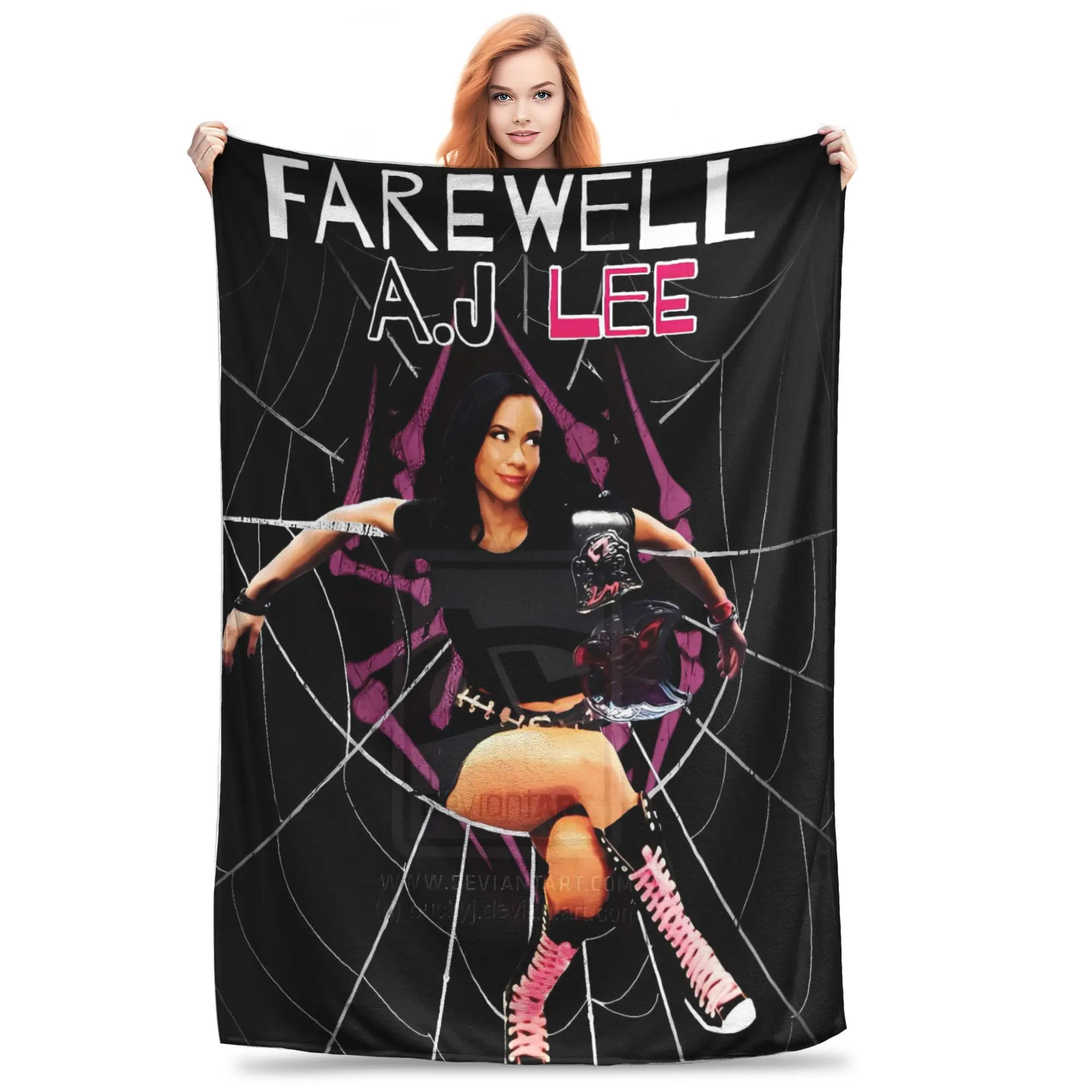 Aj lee wrestling divas cobertor de pelúcia criança flanela lance cobertor para sofá cadeira sofá cama super quente design qualidade colcha