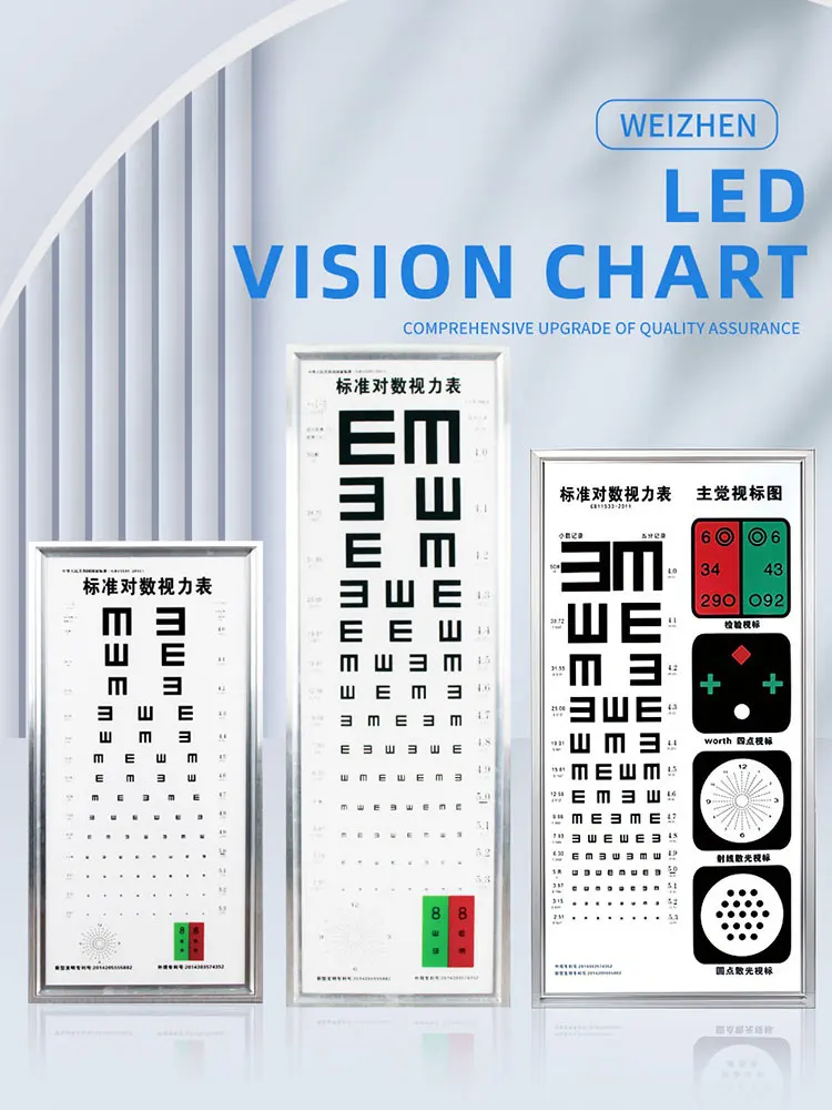 Equipamento Oftálmico Lâmpada Led Vision Tester Gráfico de Acuidade Visual Alta Qualidade Far Vision Eye Test Chart