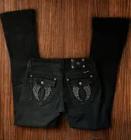 Pantalones vaqueros Vintage Y2K para mujer, ropa Harajuku gótica con bolsillo bordado, pantalones vaqueros holgados americanos negros, pantalones ajustados de cintura alta