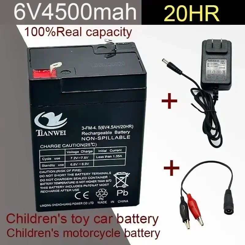 Brand new original lead-acid batteries, children's electric vehicles, toy cars, motorcycles, baby stroller batteries, 6V4500 MAH