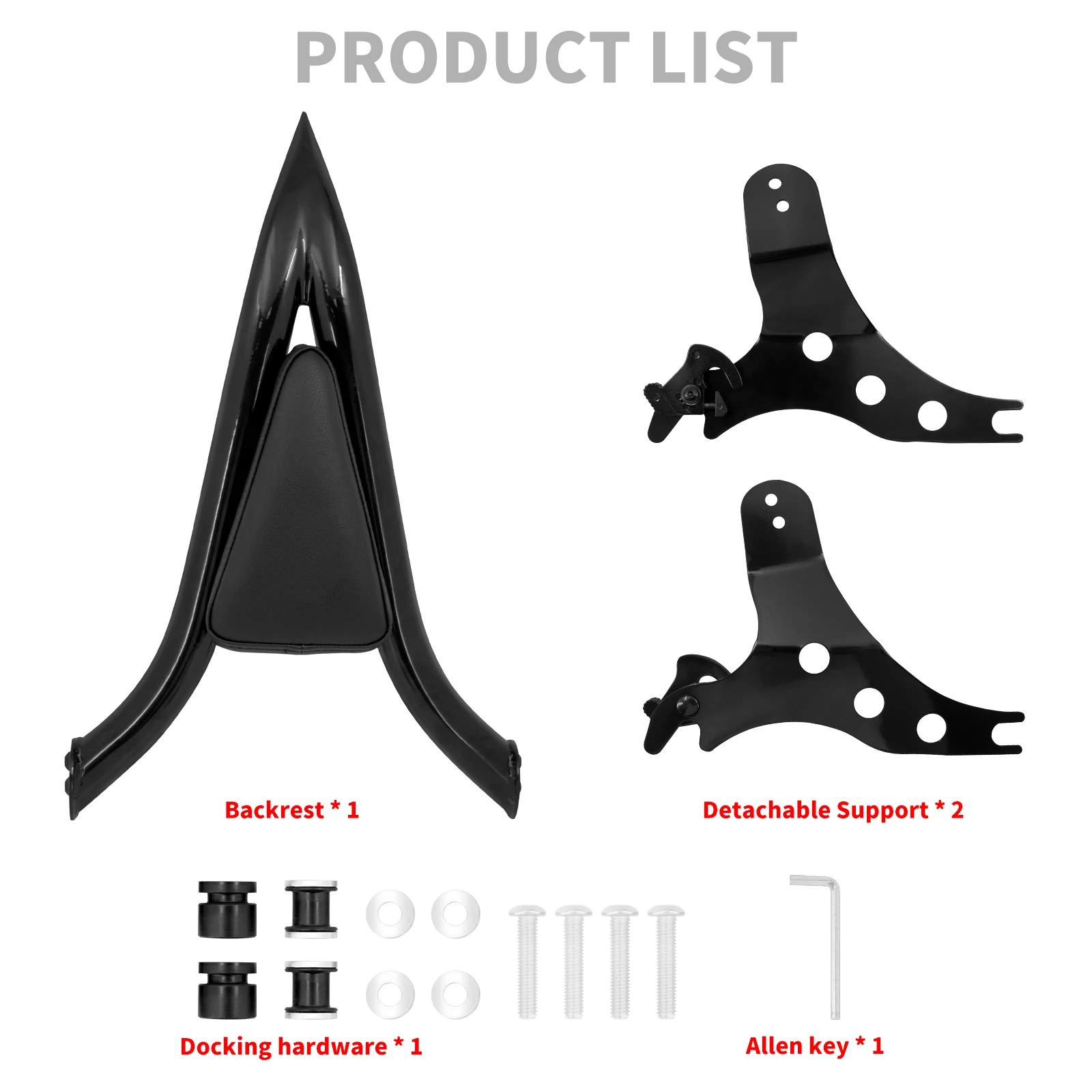 Motorcycle Rear Passenger Detachable Backrest Sissy Bar Black For Harley Softail Breakout FXSB 13-2023 Fat Boy FLFBS 114 2018-23