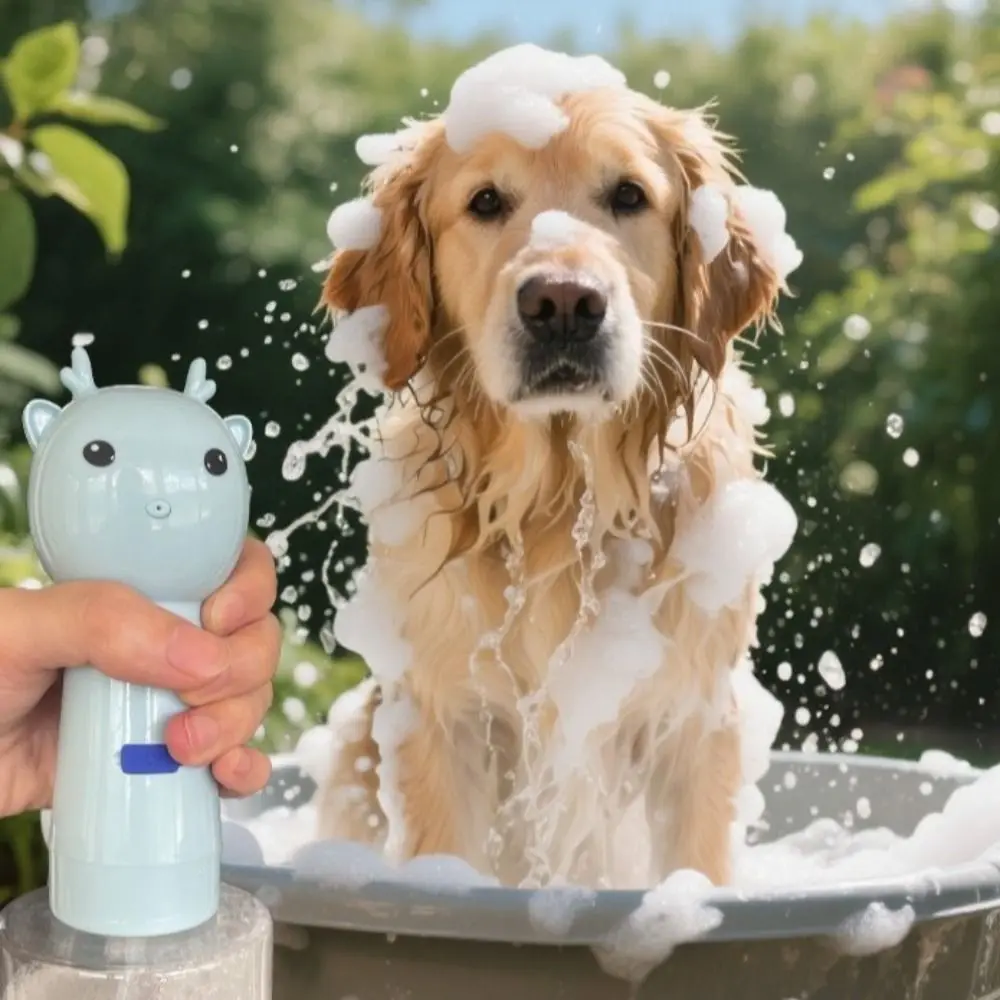 

Quiet Operation Cat Soap Dispenser Wireless Smart Electric Foaming Dispenser Cartoon Waterproof Pet Bathing Soap Container