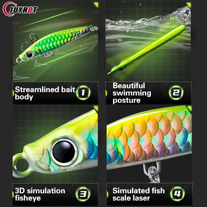 10g/14g/18g/22g Fishing Lure Metal Cast Jig Hooks Shore Casting Jigging Sea Bass Fishing Lure Artificial Fishing Bait Tackle