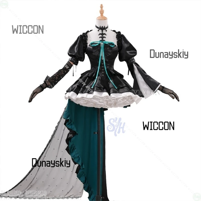 أنيمي لعبة فرسان كروس بانج دريم! Ave Mujica Cosplay Wakaba Mutsumi Goth Lolita فستان كعكة سوداء قبعة ريترو للهالوين #6