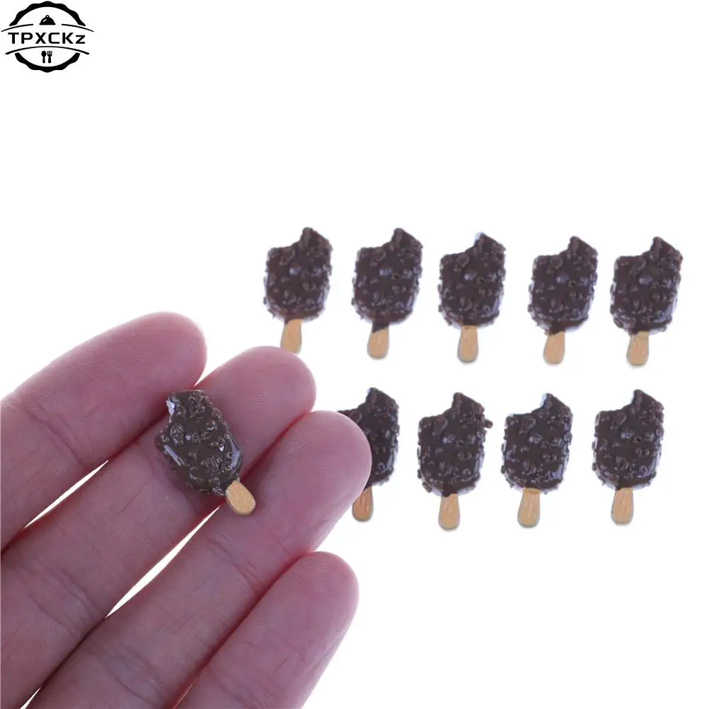5pcs Crunchy Ice-lolly Simulation Food Mini Ice Cream Bar Resin Popsicle Model Flatback Resin Cabochons Scrapbooking Crafts DIY