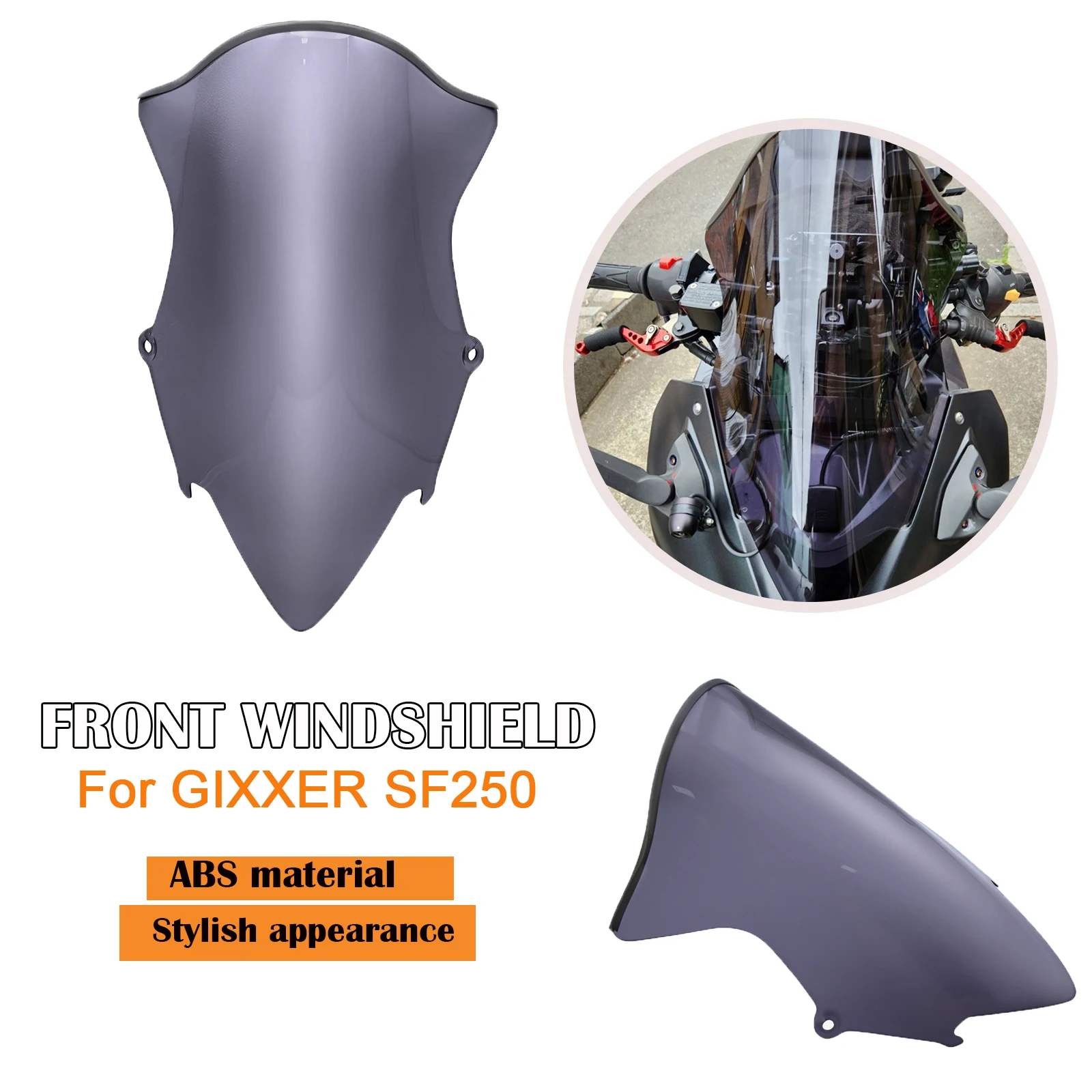 

For GIXXER SF250 Motorcycle windscreen visor windshield screen wind deflectors screen double bubble windshield