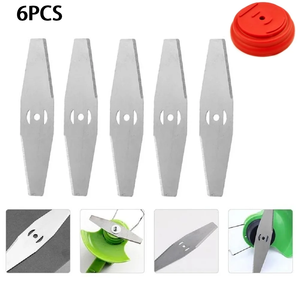 5pcs Metal Grass String Trimmer Head Blade 150mm Steel Replacement Saw Blade Lawn Mower Slotted Garden Tool Part