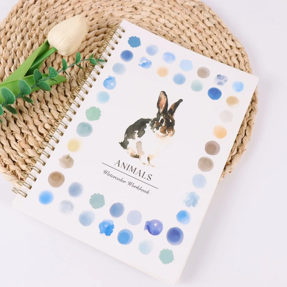 Livro para colorir em aquarela para adultos - Encontrar em espiral, contém pássaros, flores, plantas e animais, presente perfeito para as feriados