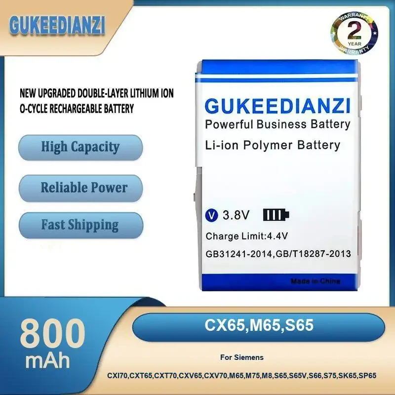 

CX65,M65,S65 800mAh Mobile Phone Battery For Siemens CXI70,CXT65,CXT70,CXV65,CXV70,M65,M75,M8,S65,S65V,S66,S75,SK65,SP65