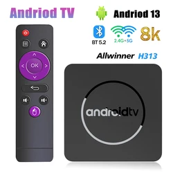 Smart TV Box Android13 Allwinner H313 2GB 16GB Dual 2.4G + 5.8GWifi Bluetooth5.0 Lettore multimediale in streaming 4K Set top box Android