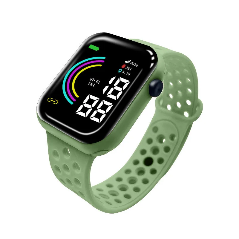 Children's electronic watch, student rainbow digital display LED electronic watch