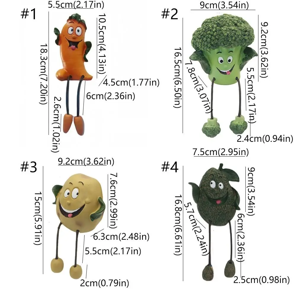 الكرتون الفاكهة الخضار تمثال الأفوكادو البروكلي البطاطس الجزر سطح المكتب الحلي الحرف اليدوية الراتنج الحرف #6