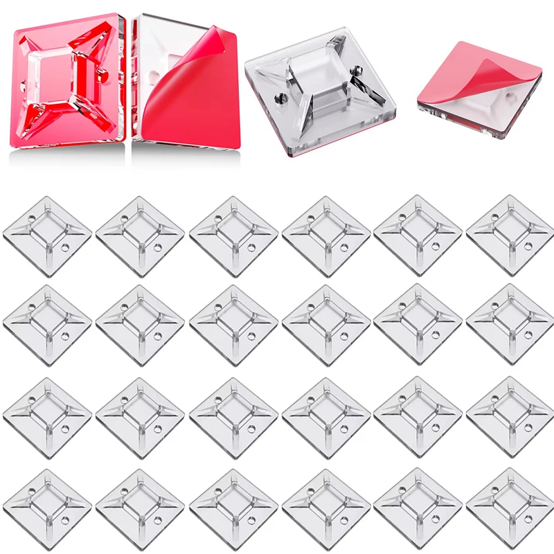 Cable Organizer Wall Holder Base Fixed Wire Clip Clamp 100 Pcs Self Adhesive Nylon For Desktop Car Office Cable Clamp Fixed Seat