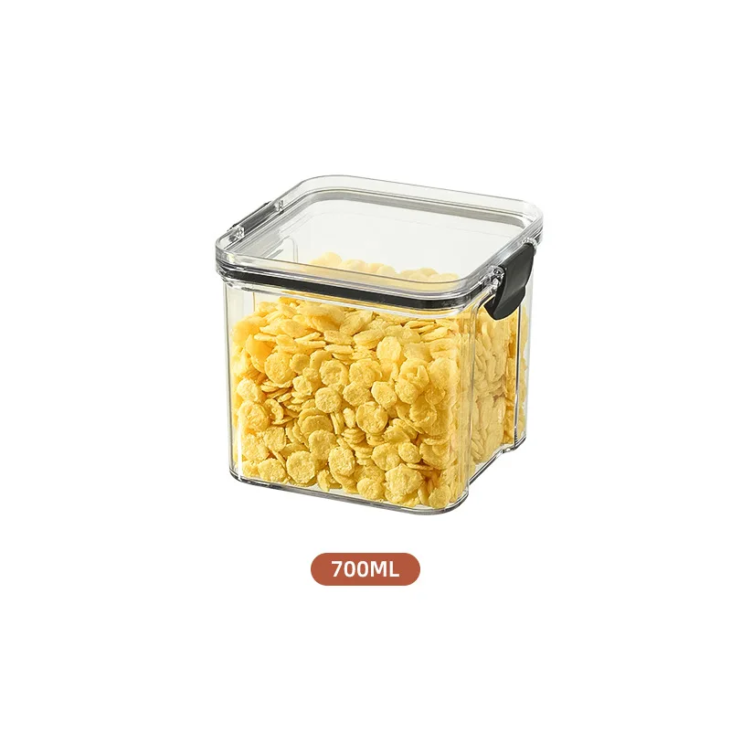 Transparent Storage Box Rectangular Stackable Food Grade Sealed Tank Square Moisture-proof Storage Box Kitchen 450ml 900ml