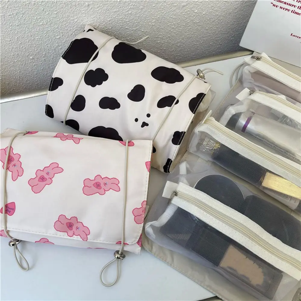 Cute Sweet 4 in 1 Bear Travel Wash Bag Large-capacity Korean Storage Bag Makeup Bag Women Cosmetic Bag Toiletries Organizer