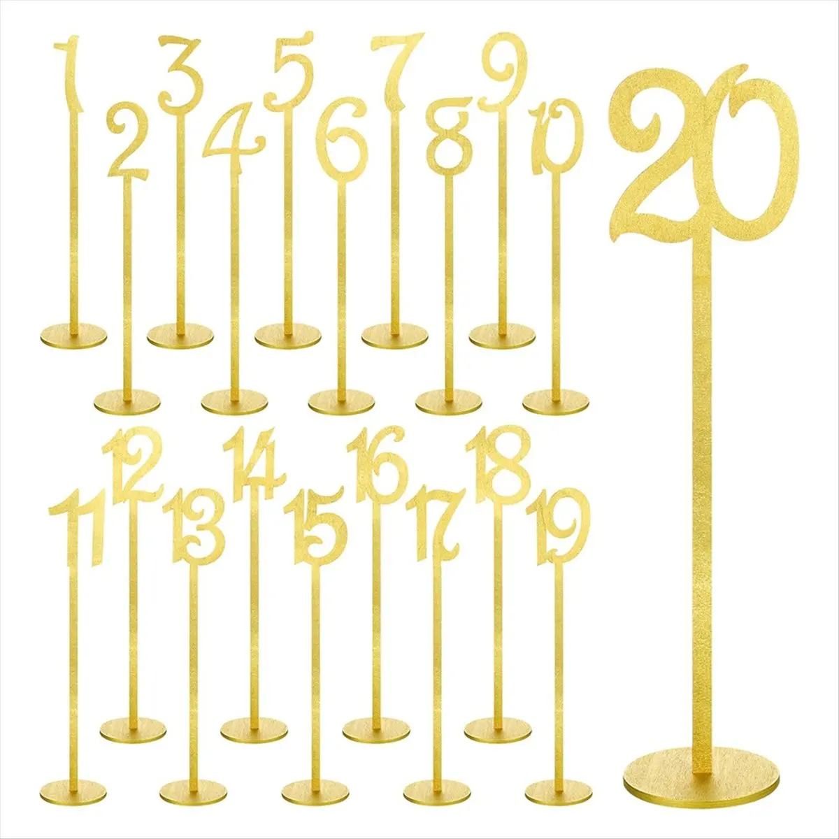 A24I 20 Pcs Table Numbers Wedding Table Numbers Wood Table Numbers for Wedding Reception Stands Seat Numbers with Holder