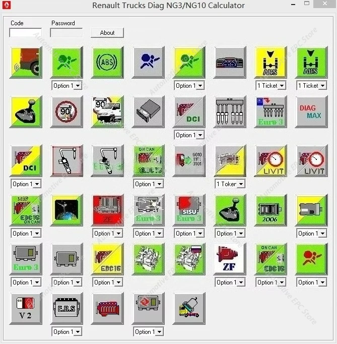 

Калькулятор для грузовиков DIAG NG3/NG10