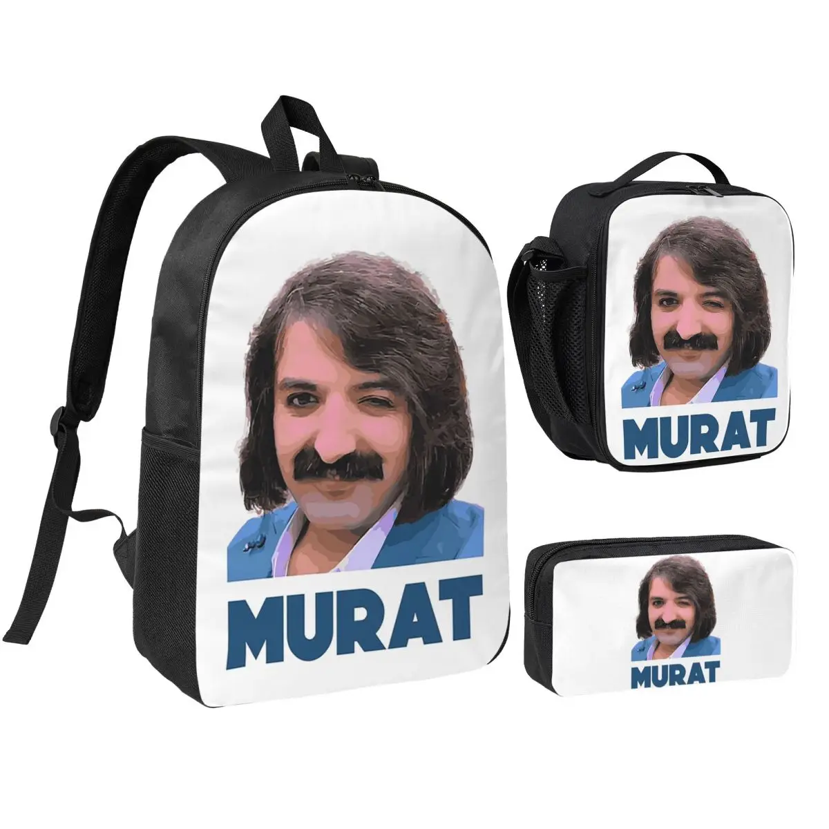 

Murat Erdem Erdemin Turkish Winker Backpack Boys Girls BookBag School Bag Shoulder Bags 3ps Insulated Lunch Bag Pencil Case