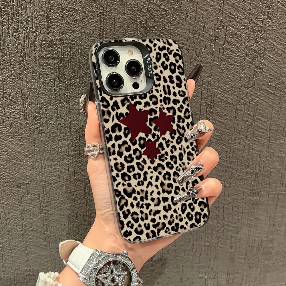 

Leopard-print Star Mobile Case is suitable for iPhone 16 17 15 14 13 12 11 Pro/ Max/Plus anti-fall and shockproof rear cover