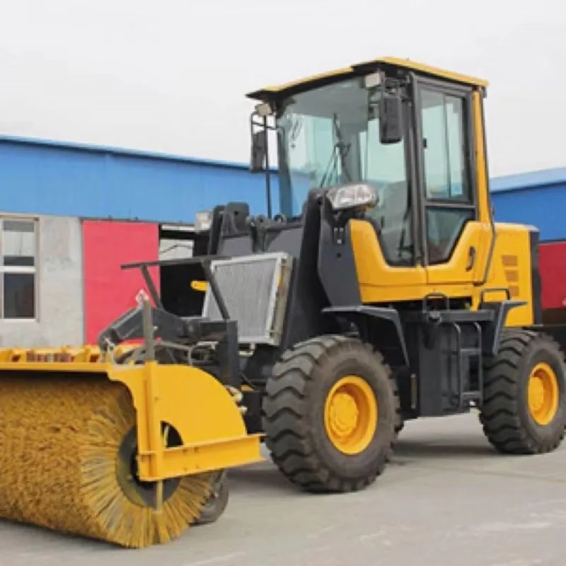 Customized High Efficiency Wheeled Loaded Snow Plow Road Sweeper With Rolling Brush Diesel Large Snow Removal Loader