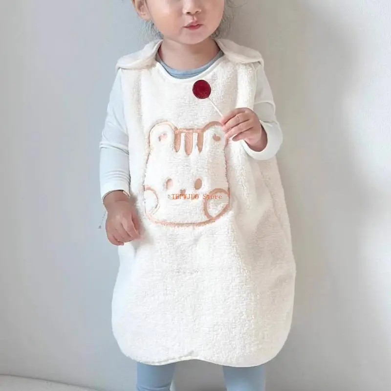 U50F كيس نوم دافئ للأطفال لفصل الخريف والشتاء لحاف سميك مقاوم للركلة للأطفال