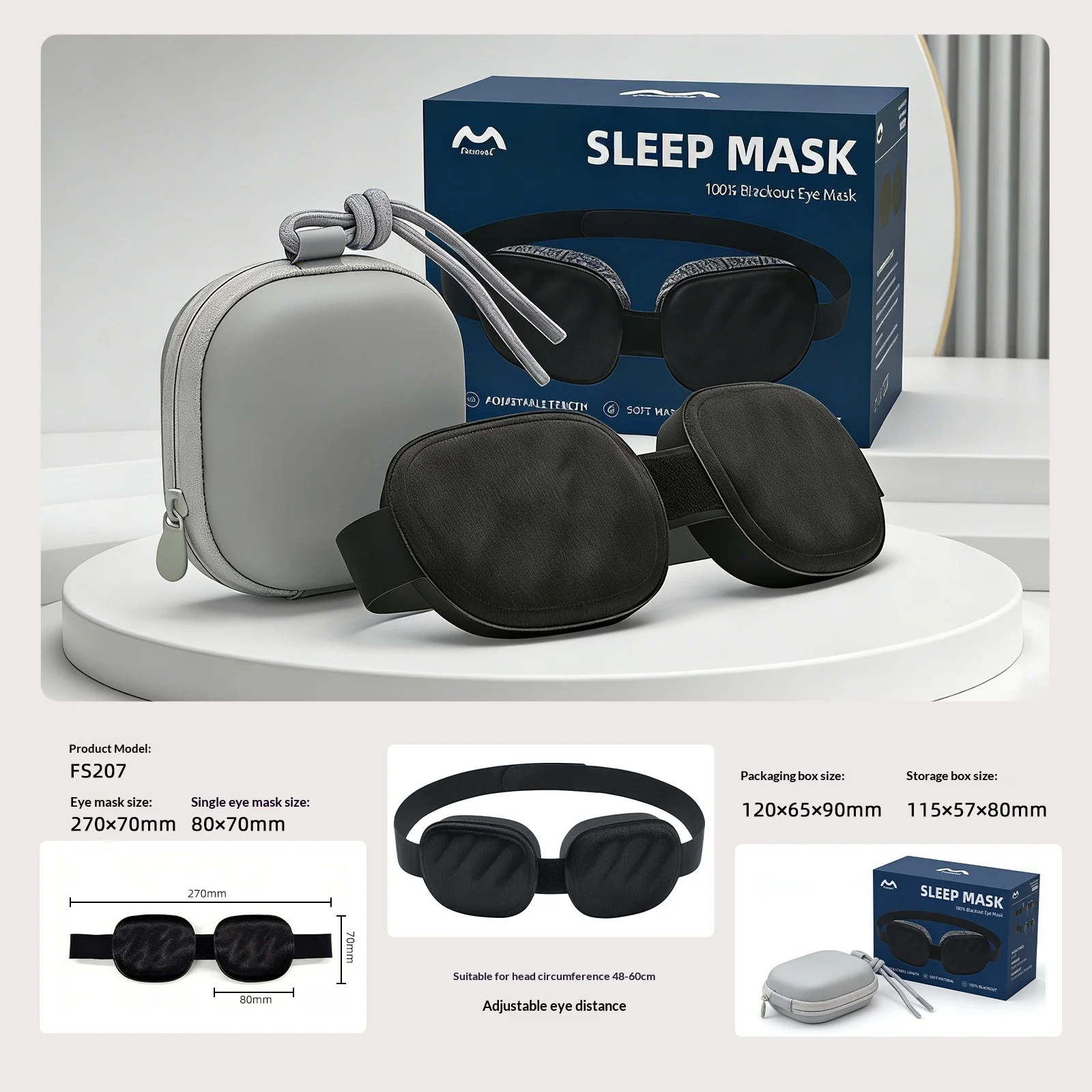 3D Sleep Mask Adjustable For Side Sleeper Eyeshade Light Blocking Blindfold Eye Cover Mask Sleeping Aid Eyepatch For Travel Rest