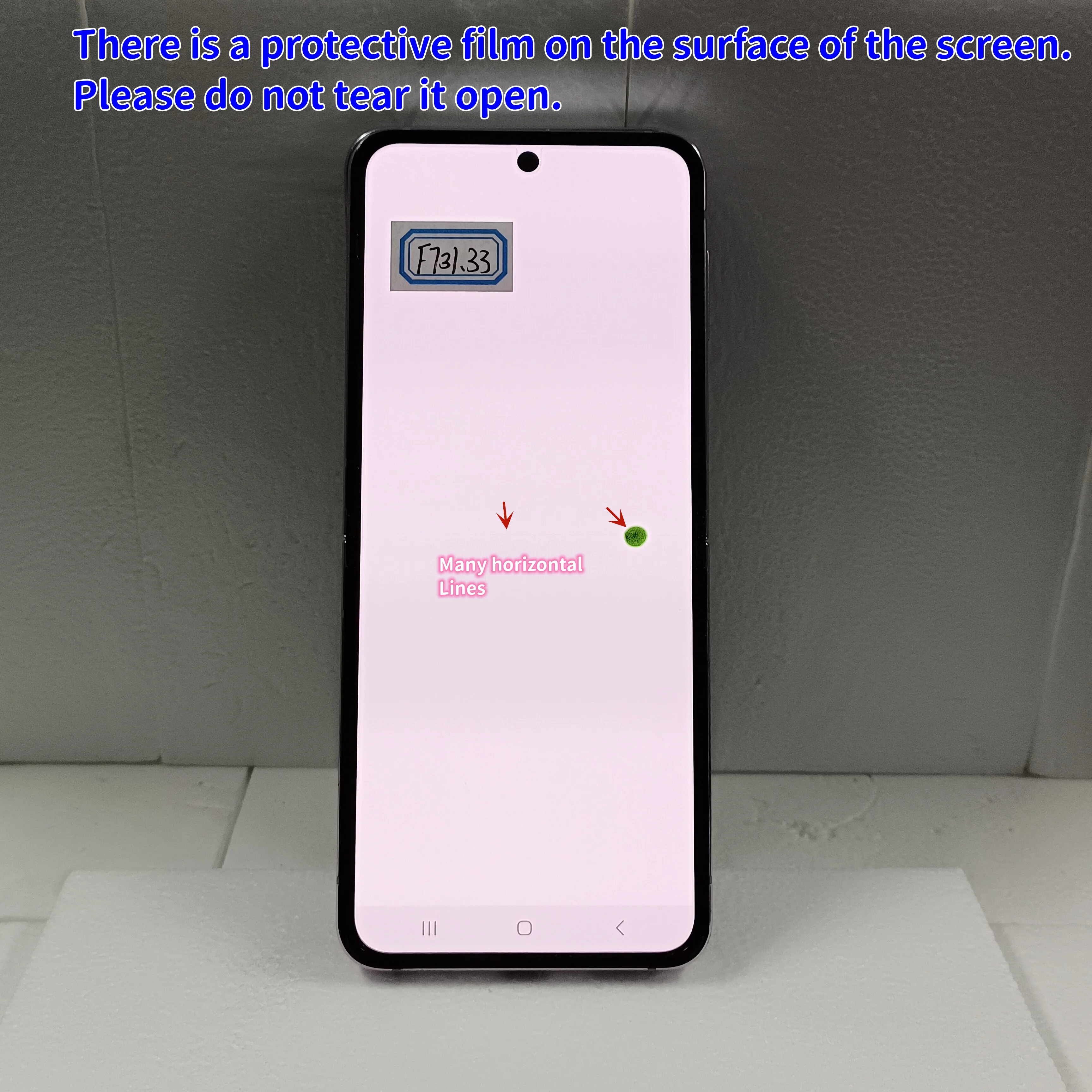 For Samsung Galaxy Z Flip 5 Touch Screen For Z Flip5 F731 SM-F731 F731B F731U F7310 Display Replacement,With black dots and line