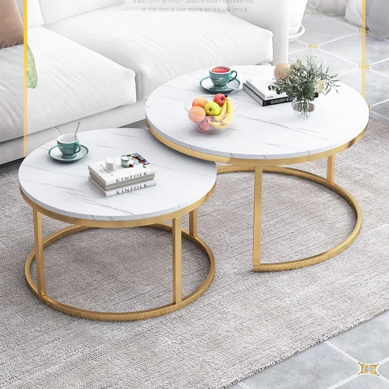 Coffee Table Nordic Round Coffee Table Modern Kitchen Living Room Balcony Extendable Apartment Light Ltavolo Pranzo Furniture