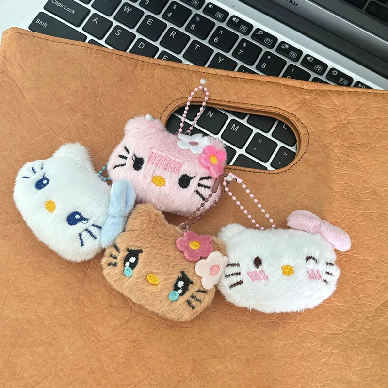 

1 шт., милый плюшевый брелок Sanrio Hello Kitty, кавайный рюкзак, кулон, кукла, аниме, мультяшные аксессуары, брелок для ключей для девочек, игрушки, подарки