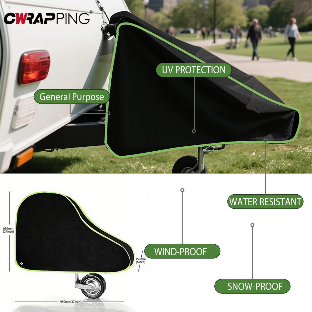 RV Caravans Trailer Towing Hitch Cover Breathable Waterproof Dustproof Universal Protector Camper Coupling Lock Car Accessories