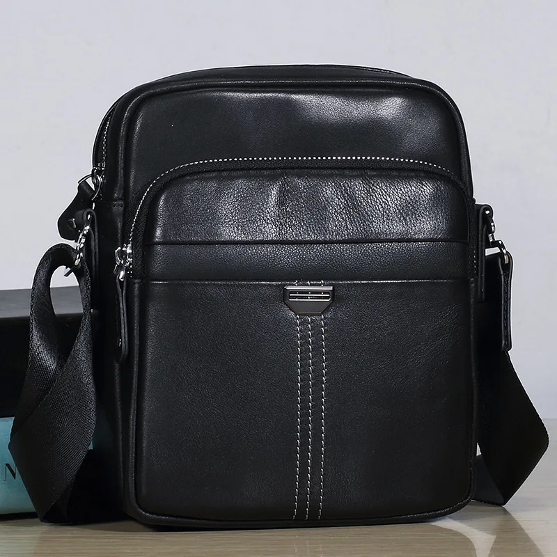

Высококачественная мужская сумка через плечо из натуральной кожи, модный и простой вертикальный дизайн, сумка для телефона из воловьей кожи с верхним слоем