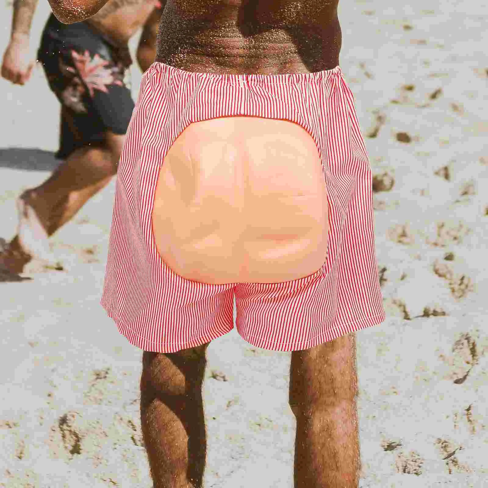 Adulto hilariante lunar shorts calças padrão de impressão eva bunda traje bottoms para festa de fantasia (tira branca vermelha)