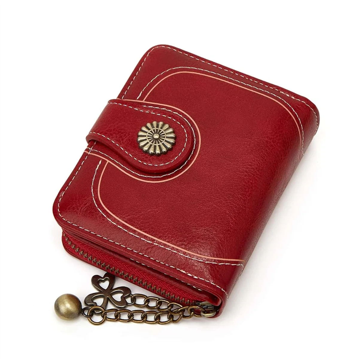 حقيبة نسائية قصيرة بسحاب للتغيير، حقيبة كلاتش ثلاثية الطي، حقيبة عصرية من الجلد الزيتي متعددة البطاقات، حقيبة للبطاقات