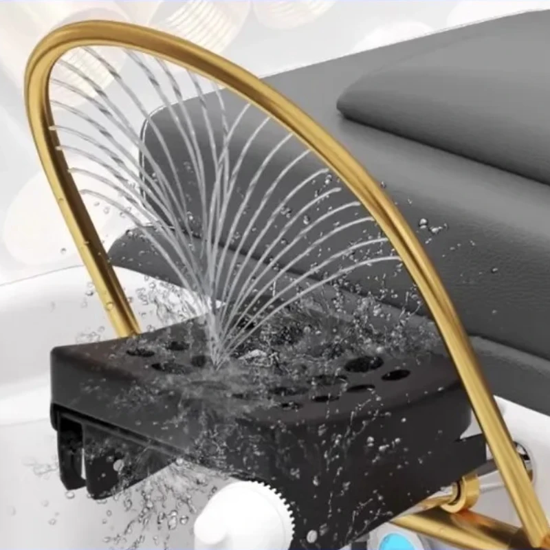 كراسي شامبو لتصفيف الشعر في صالونات التجميل المريحة، حوض عصري فريد من نوعه، أثاث تدليك جلدي احترافي للغسيل #3