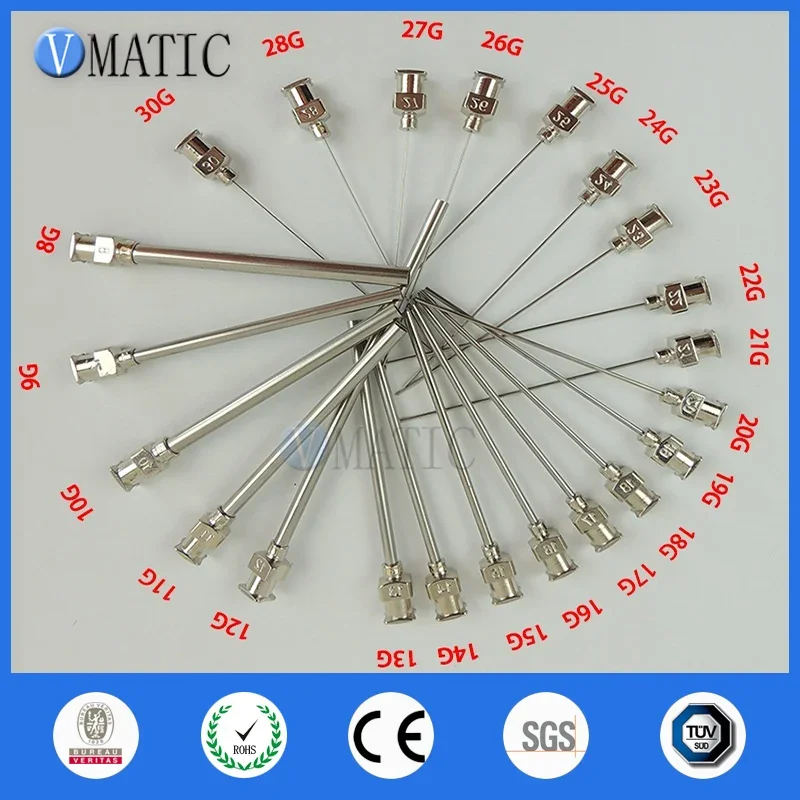 Free Shipping High Precision All Metal Tips Tube Length 75mm Blunt Stainless Steel 12Pcs Dispensing Syringe Needle Tips