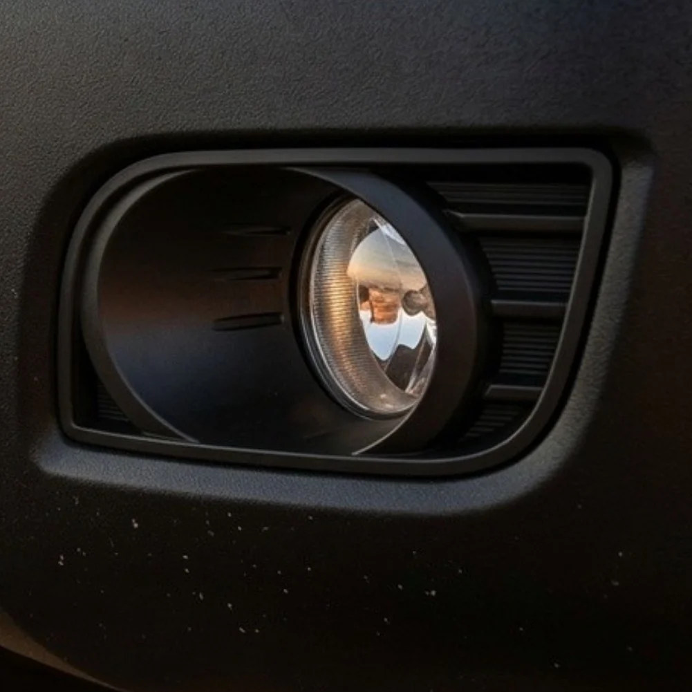 Black Front Fog Lamp Cover Matches Bumper Outline Weather Resistant Material For Exterior Restoration For OE 814820C021
