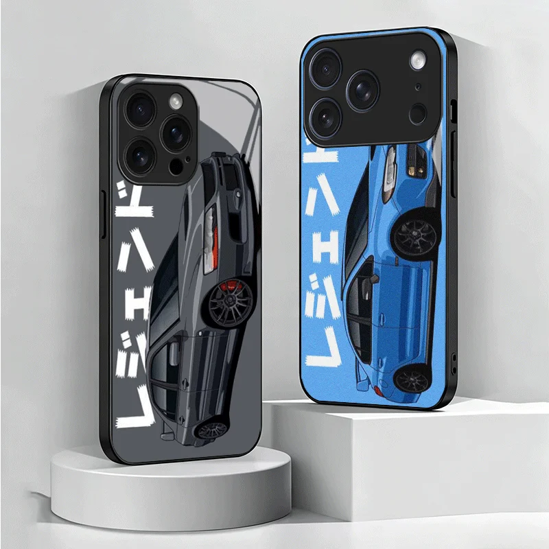 JDM Tokyo Drift Sports Car Tempered Glass Phone Case for Samsung Galaxy A17 A16 A15 A14 A13 A57 A56 A55 A54 A53 A37 A36 A35 A34