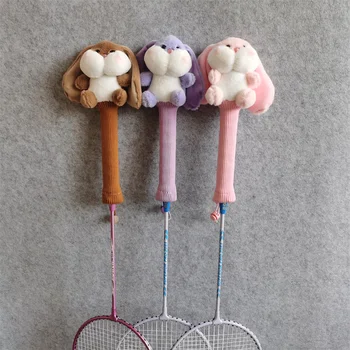 Cute Rabbit Badminton Racket Handle Cover Plush Doll Grip Protectors Handcraft Gift