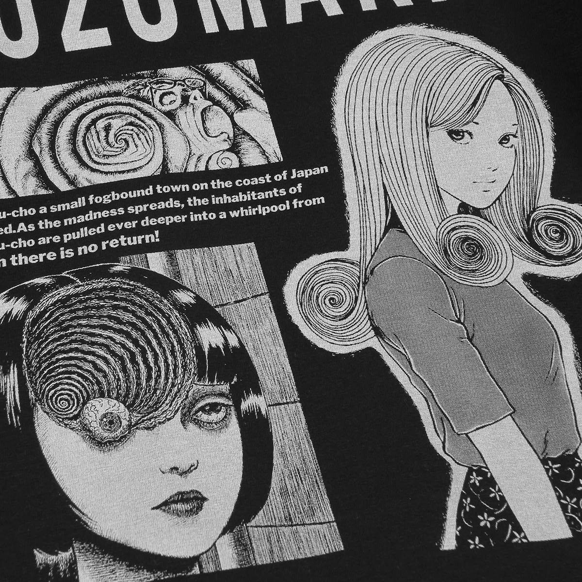 Uzumaki T-Shirt Anime Manga Tomie Junji Ito Black Paradox Men\'s Clothing Short Sleeve Cotton Tee