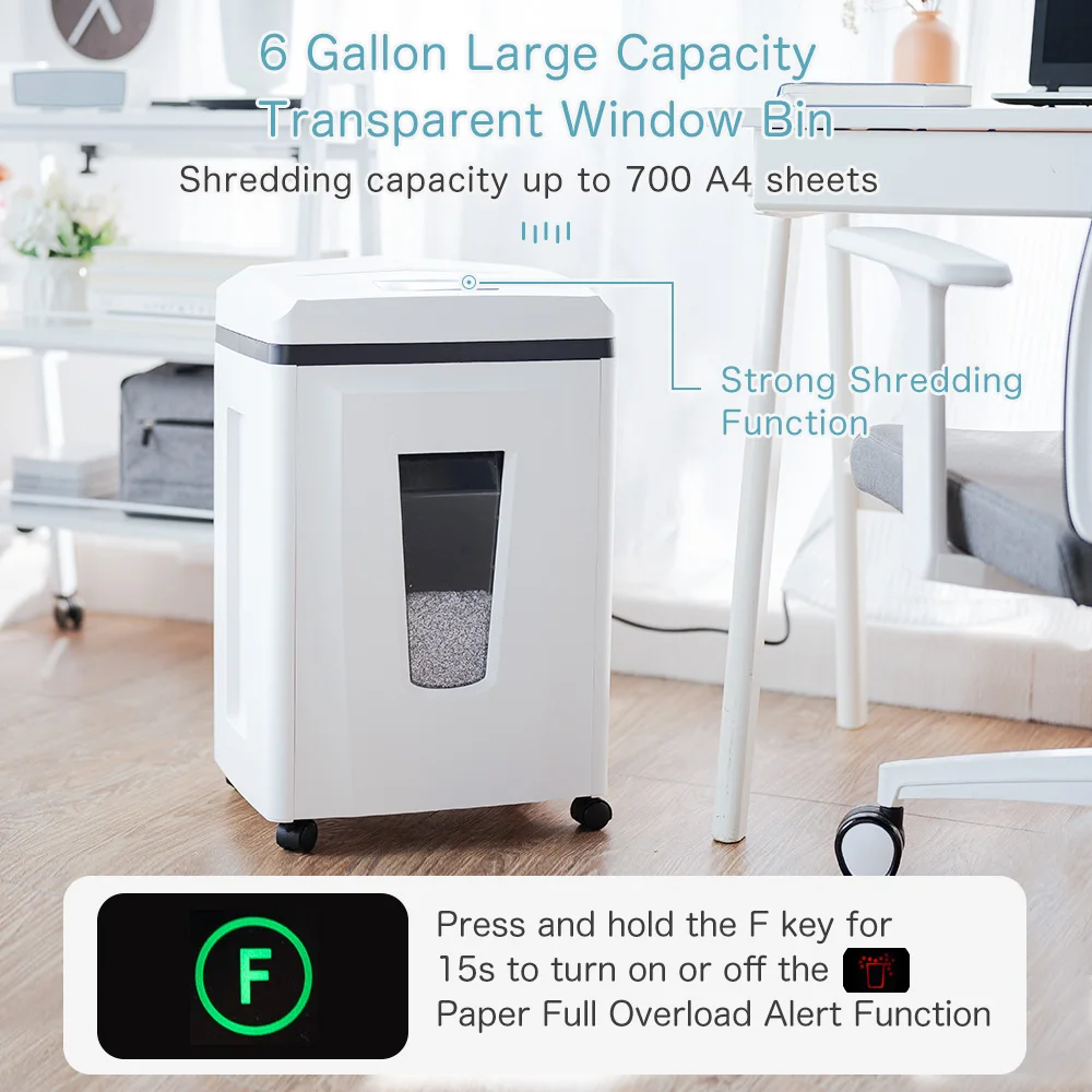 Best Sellers Heavy du ty commercial paper shredder LCD touch screen Auto enter sleep mode Micro cut P7 1*1mm  With 23L trash bin