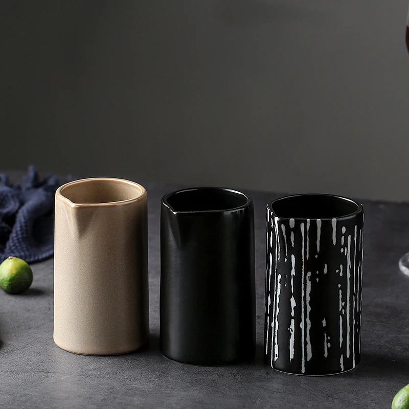 European-style coffee shop breakfast honey milk steak juice with sugar ceramic pot pull flower cup black pepper juice cup
