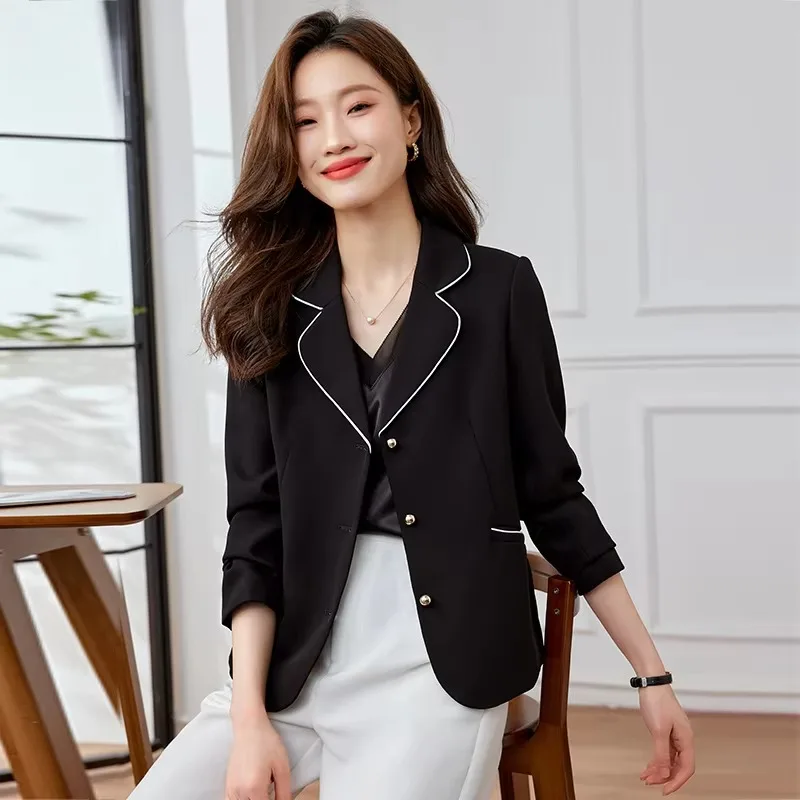 Insozkdg Elegant Short Blazer Women 2024 Autumn New Korean Style Commuter Casual Jackets Female Office Lady Top Hot Sale Coats