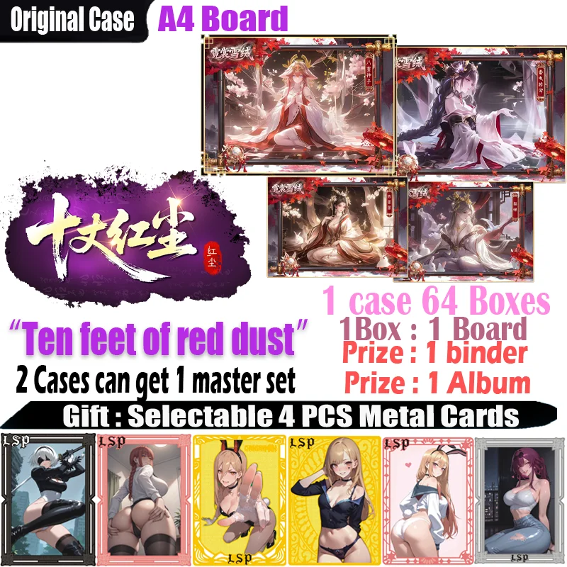 

Newest A4 Goddess collection cards " Ten Feet of Red Dust " Hobby CCG Card Trade Card Goddess Board Game Doujin Toys Board Gifts