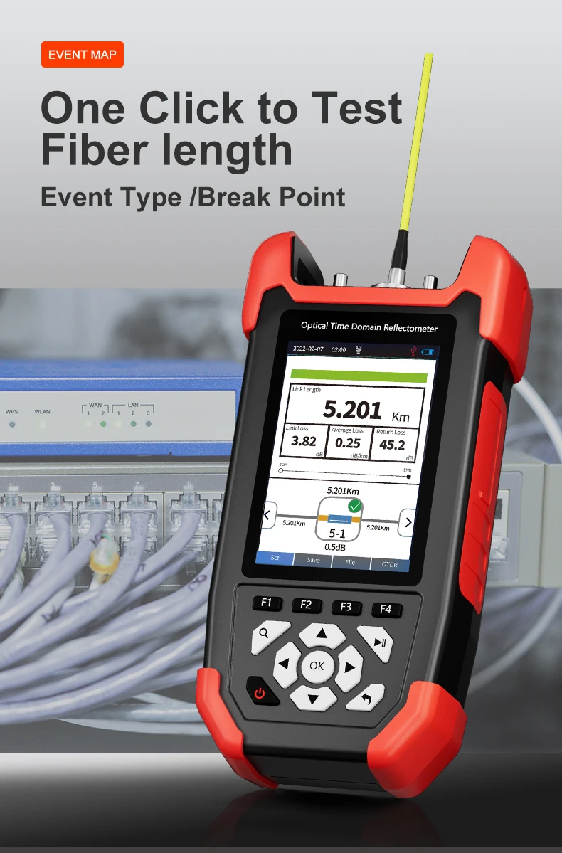 NF-981 Mini OTDR 1310/1550nm Glasfaser-Reflektometer mit OPM VFL OLS Event Map Ethernet-Kabeltester Optischer Fasertester – Detail 4