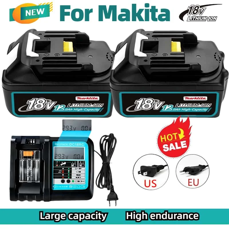 Original 18v 6Ah/8Ah/12Ah rechargeable Li-ion For Makita 18v Battery DDF487 DTW700 DGA404 DTD173 Replacement Power Tools Battery