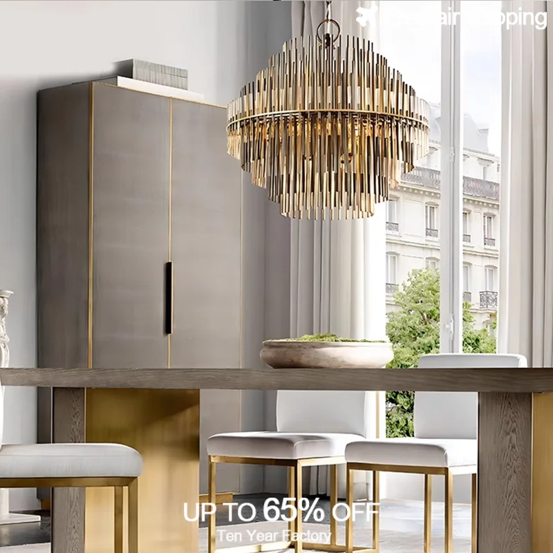 

Contemporary Stainless Steel Personalized Rectangular Suspension Chandelier Creative Hanging Pendant for Living Room Hotel Decor