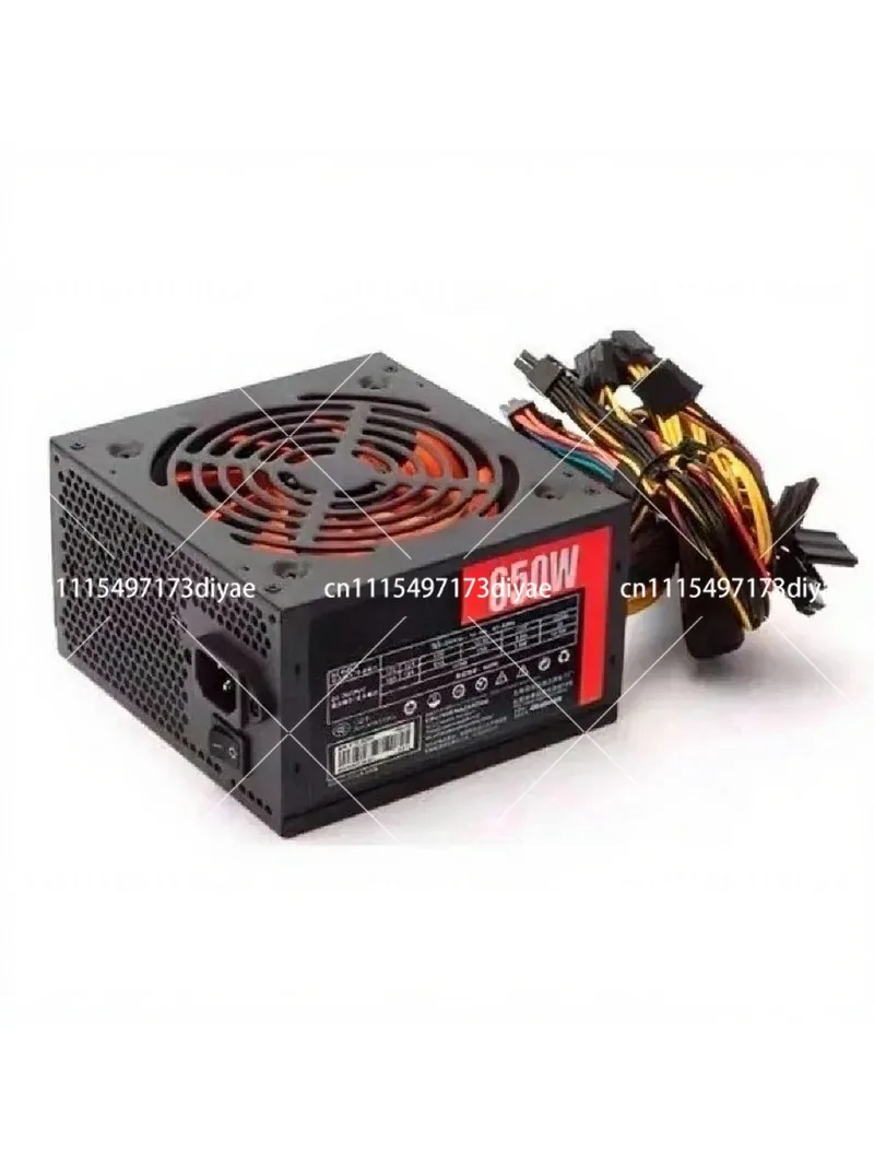 650W Desktop PC Power Supply, 600W Rated Silent Dual CPU Stable Computer PSU for Gaming Host