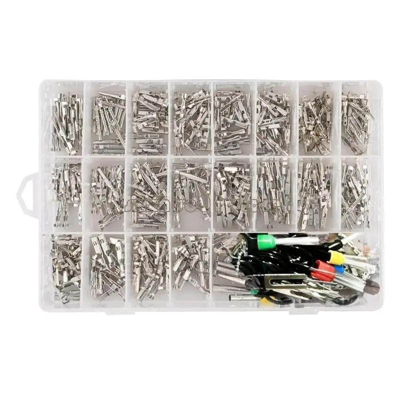 M3GA 340pcs Automotive Electrical Wire Connectors Assorted set Male Female crimps Pins Not Insulated Plugs with Box for Car