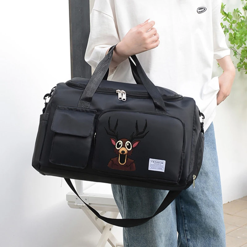 حقيبة سفر 99 ليلاً في الغابة، سعة كبيرة، محمولة ومتينة، حقيبة يد عصرية مطبوعة برسوم الرسوم المتحركة، هدية عيد ميلاد #1